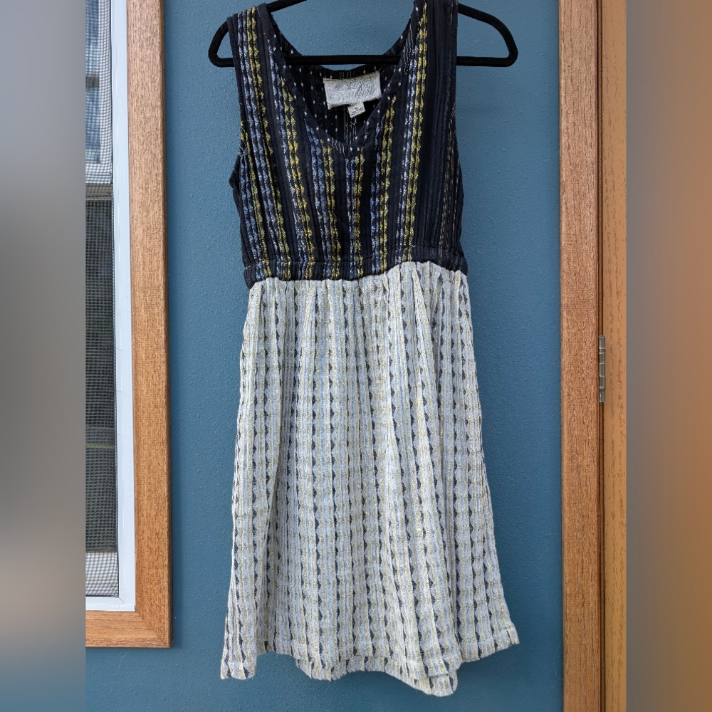 Ace & Jig Navy, Yellow & Cream Striped Sleeveless Dress